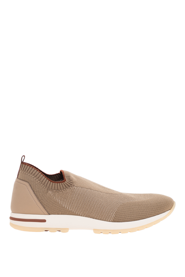 Loro Piana beige knit slip-on sneakers with signature kummel piping 195894 - photo 1