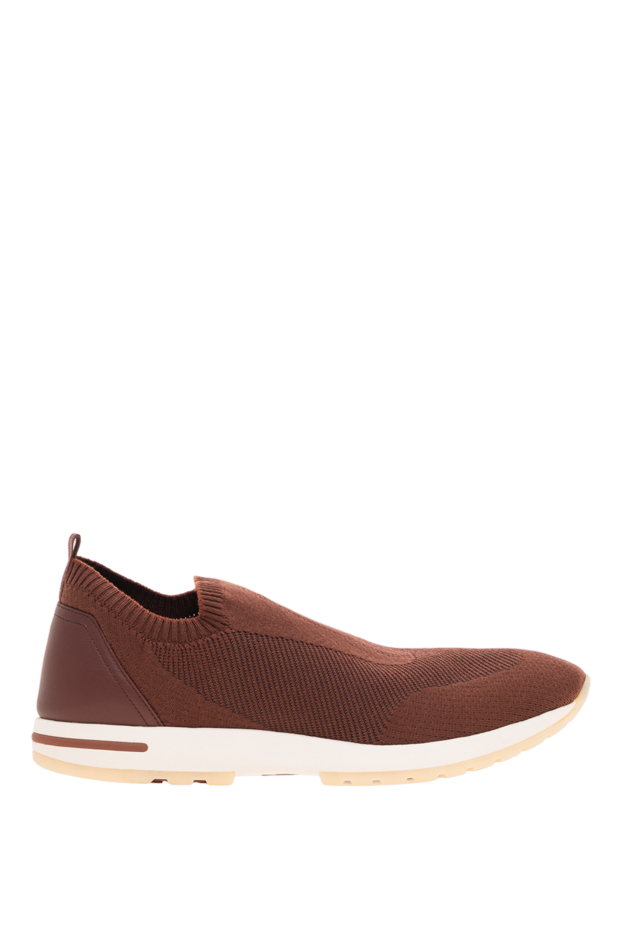 Loro Piana burgundy knit slip-on sneakers with a leather heel 195895 - photo 1