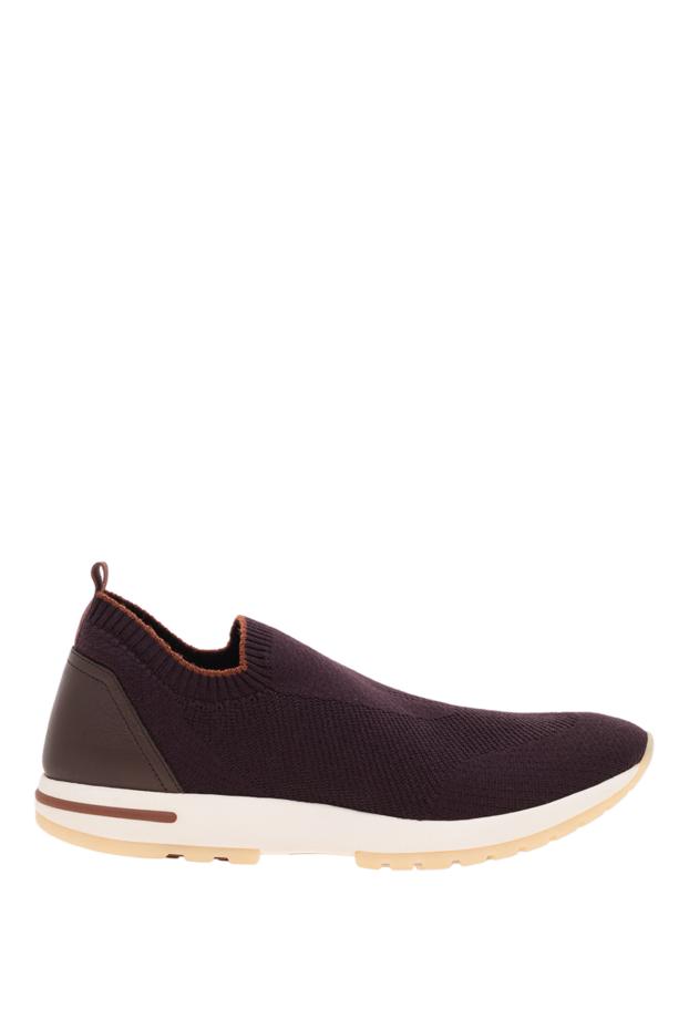 Loro Piana dark purple knit slip-on sneakers with elastic upper 195896 - photo 1
