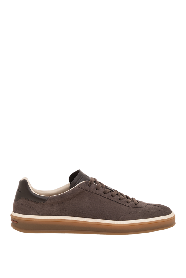 Loro Piana серые замшевые кросовки tennis walk с текстильным рантом и каучуковой подошвой 195905 - фото 1