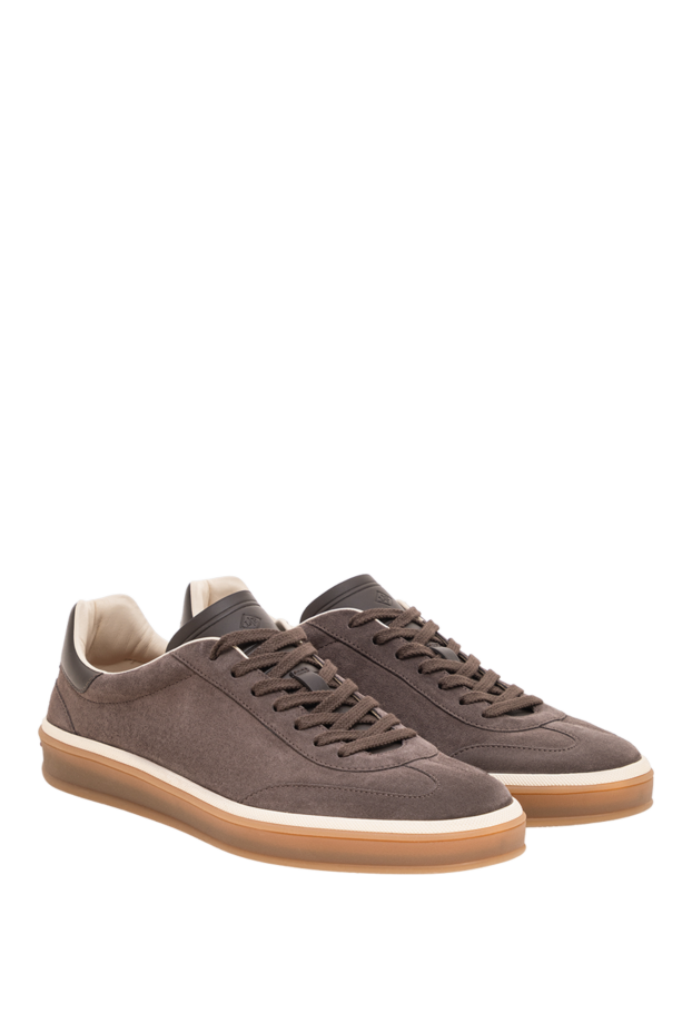 Loro Piana серые замшевые кросовки tennis walk с текстильным рантом и каучуковой подошвой 195905 - фото 3
