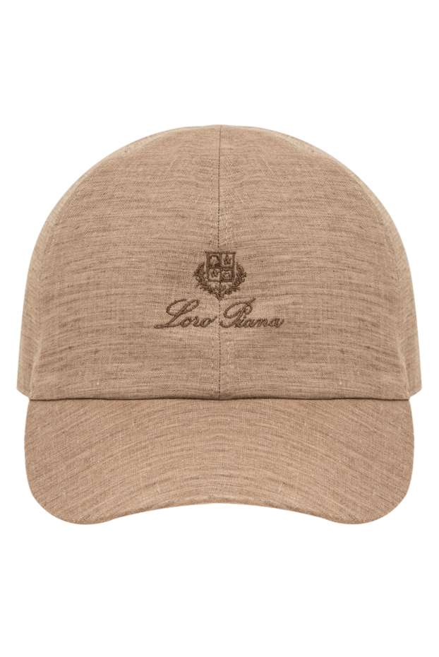 Loro Piana кестеленген қоңыр зығыр бейсболка 195909 - фото 1