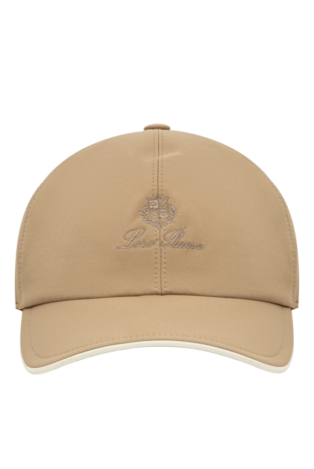 Loro Piana ерлерге арналған, құм түсті бейсболка, контрастты түтікшесі бар күңгірт микрофибрадан жасалған 195913 - фото 1