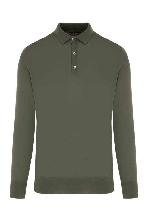 Loro Piana men's olive green long sleeve knit polo shirt 195921 - photo 1