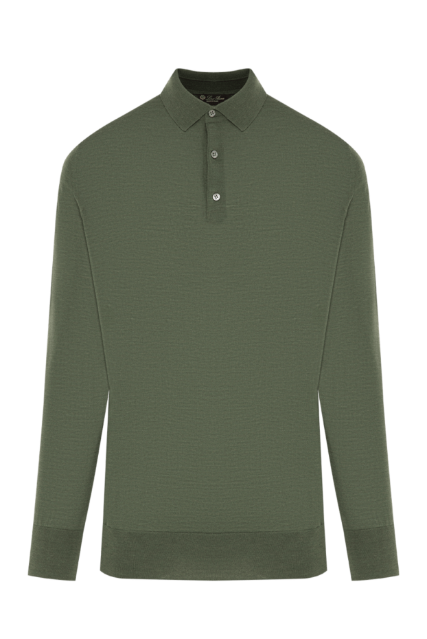 Loro Piana men's green knitted polo shirt with long sleeves 195922 - photo 1