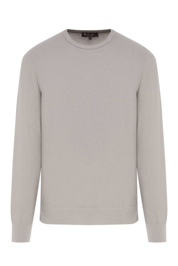 Loro Piana ерлерге арналған walkery basic сұр түсті жіңішке дөңгелек мойын жемпірі 195938 - фото 1