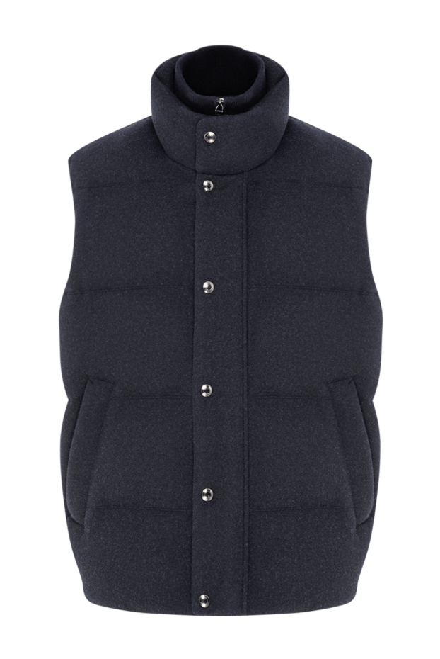 Loro Piana men's dark grey cashmere quilted vest with zip and buttons 195941 - photo 1