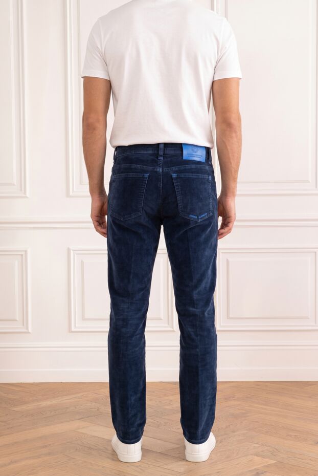 Scissor Scriptor men's velour trousers with a bright blue leather patch 196080 - photo 2