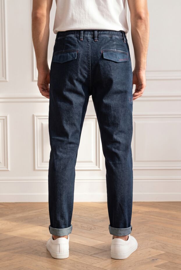 Scissor Scriptor men's dark blue jogger jeans with pleats and drawstring 196111 - photo 2