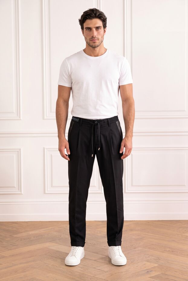 Scissor Scriptor black tapered trousers with creases and an elastic waistband 196137 - photo 1