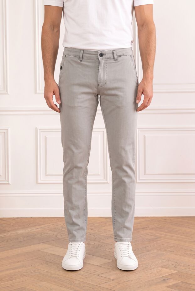 Scissor Scriptor светло-серые брюки чинос зауженного кроя из тонкого гладкого текстиля 196257 - фото 1