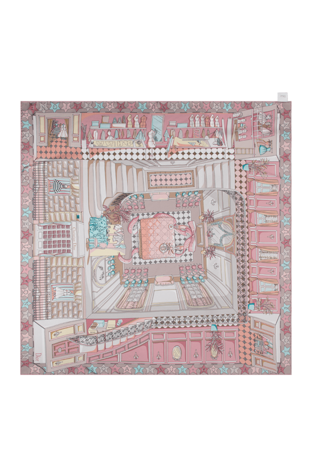 Dior inside avenue pink silk scarf with interior print 196345 - photo 1