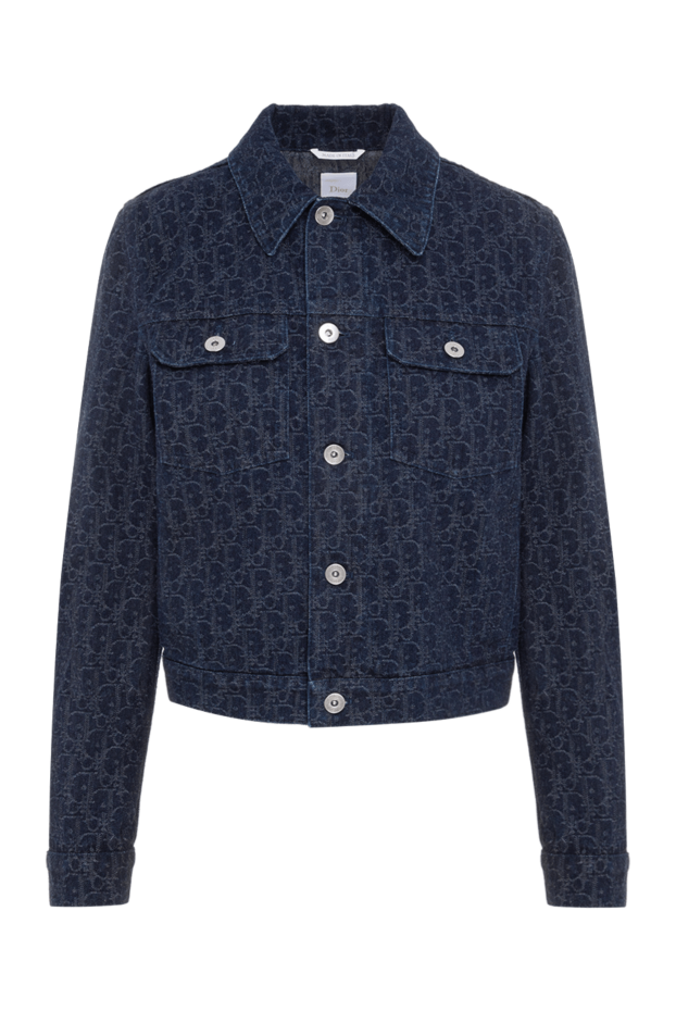 Blue denim jacket with jacquard Oblique pattern - photo 1
