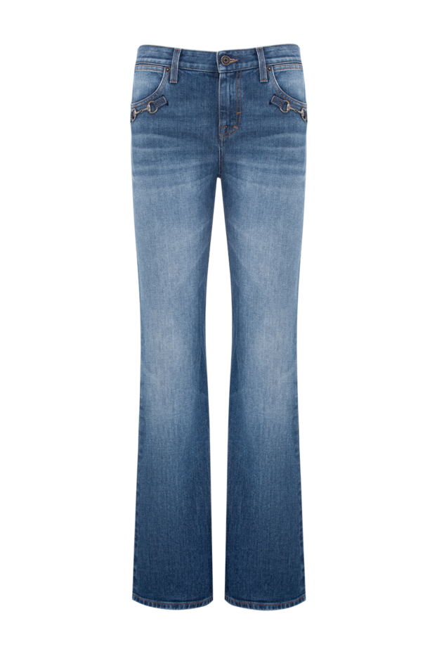 Gucci синие расклешенные джинсы с металлическим декором horsebit 196355 - фото 1