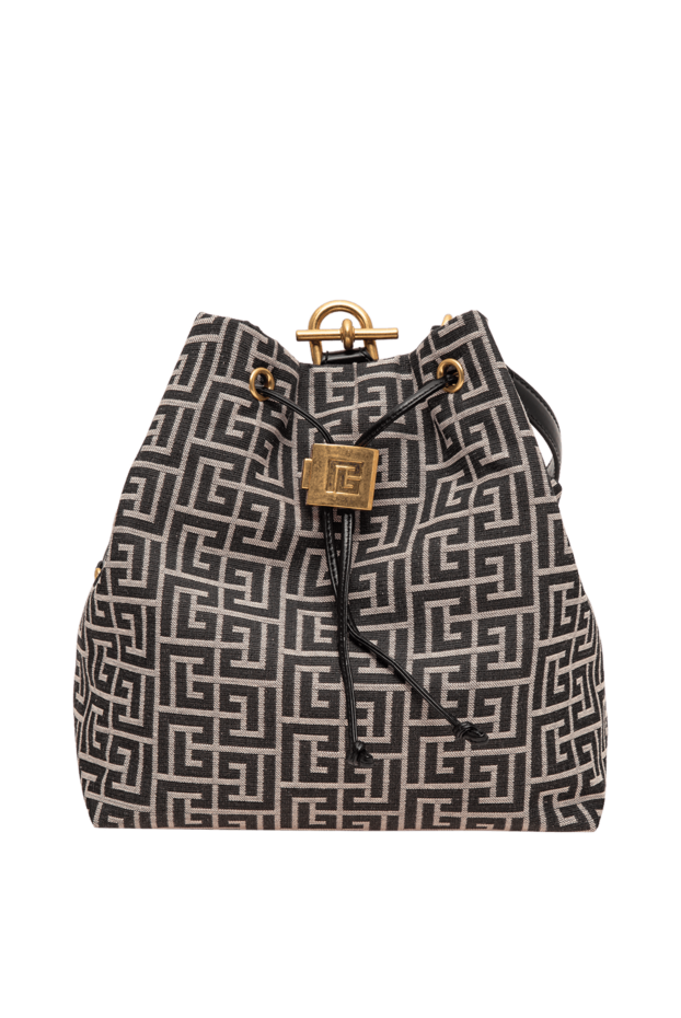 Balmain қара түсті puls монограммасы бар жаккардты шелек рюкзак 196379 - фото 1