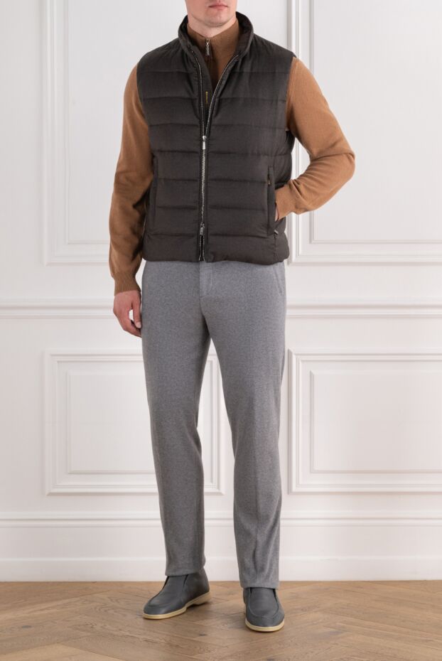 Moorer quilted down vest made of fine brown wool with added soft cashmere 196395 - photo 2