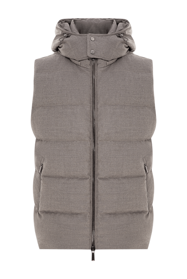Moorer quilted down vest with a voluminous adjustable hood made of premium wool and cashmere 196397 - photo 1