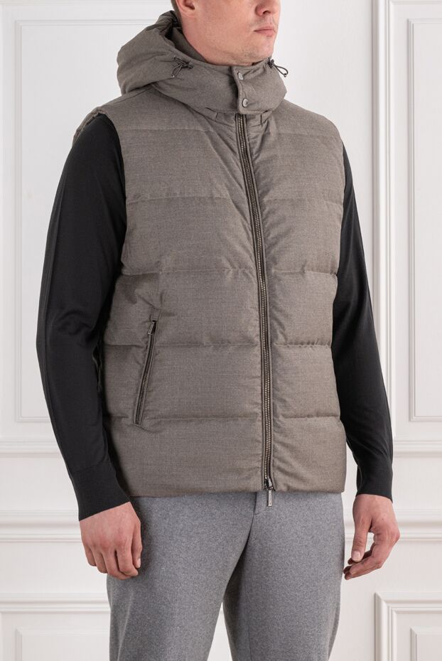 Moorer quilted down vest with a voluminous adjustable hood made of premium wool and cashmere 196397 - photo 3