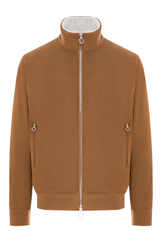 Seraphin chambord cognac-colored premium suede blouson jacket with fur lining 196445 - photo 1