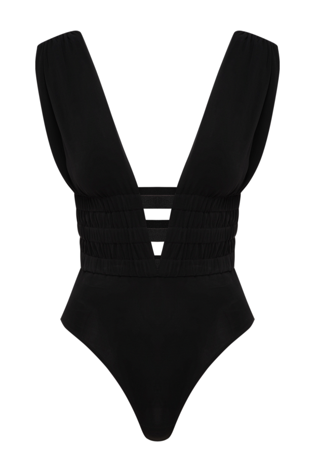 Alaia black stretch bodysuit with extreme v-neck and open back 196462 - photo 1