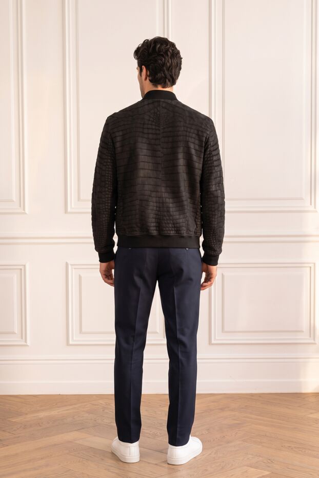Seraphin men's bomber jacket in matte nile crocodile leather with knit trim 196583 - photo 2