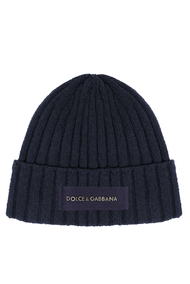 Dolce & Gabbana кең қабырғасы бар қою көк түсті мақтадан тоқылған бас киім 196644 - фото 1