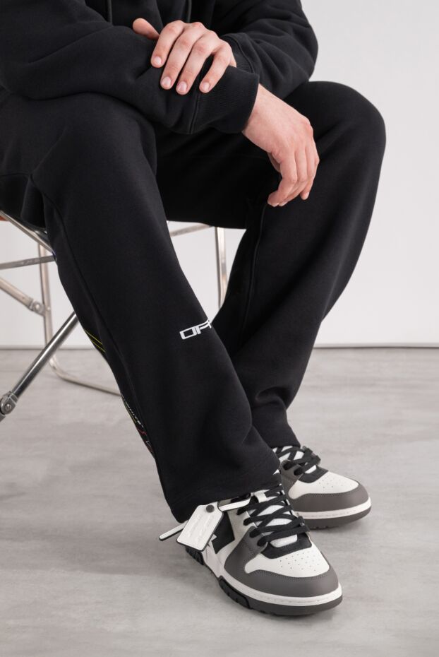 Off-White мужские кожаные комбинированные кроссовки out of office с контрастными стрелками 196650 - фото 2