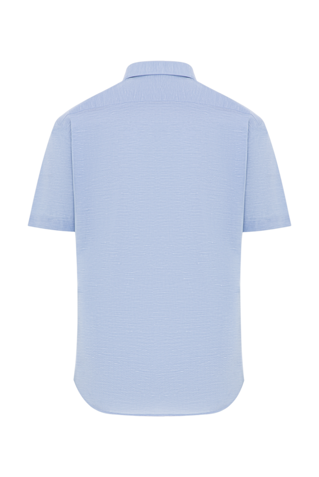 Light blue cotton shirt with a button-down collar and short sleeves - photo 2