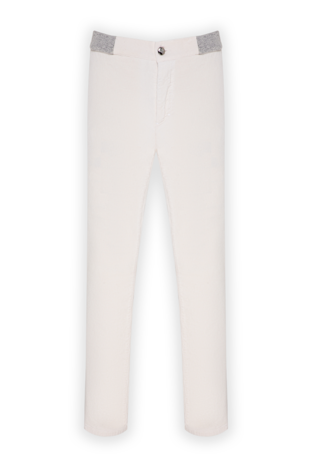 Zilli straight-leg ivory-colored textile trousers with a knitted waistband 196701 - photo 1