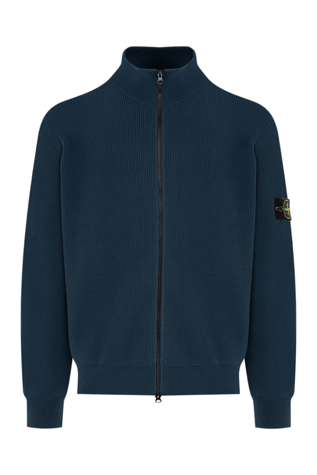 Stone Island синий мужской трикотажный кардиган на молнии 196724 - фото 1