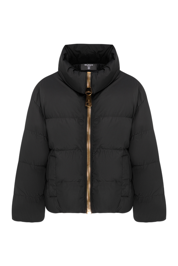 Balmain short black down jacket with a massive gold zipper 196745 - photo 1