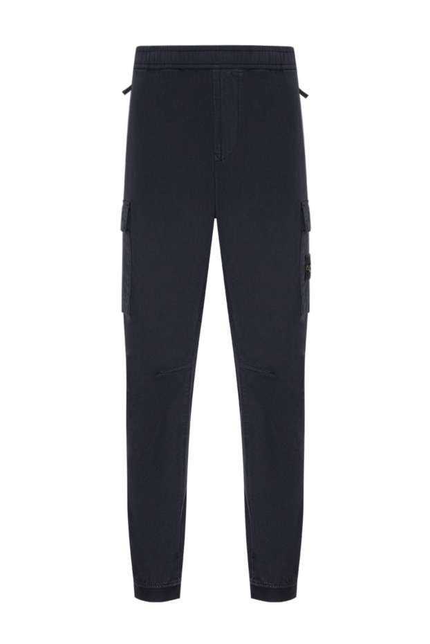Stone Island мужские темно-синие брюки-карго с эластичными манжетами 196764 - фото 1