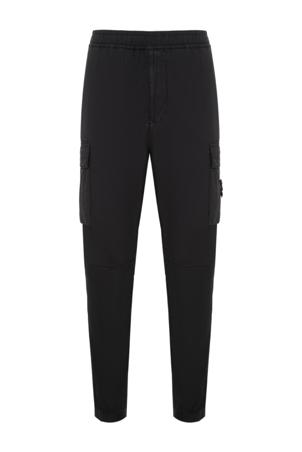 Stone Island черные мужские брюки-карго на кулиске 196776 - фото 1