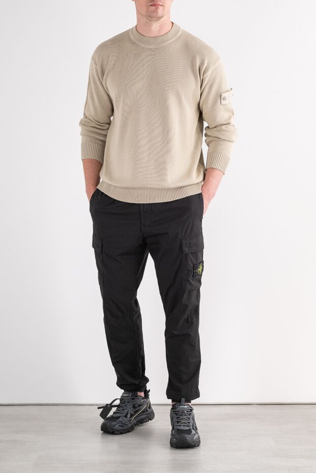 Stone Island черные мужские брюки-карго на кулиске 196776 - фото 2