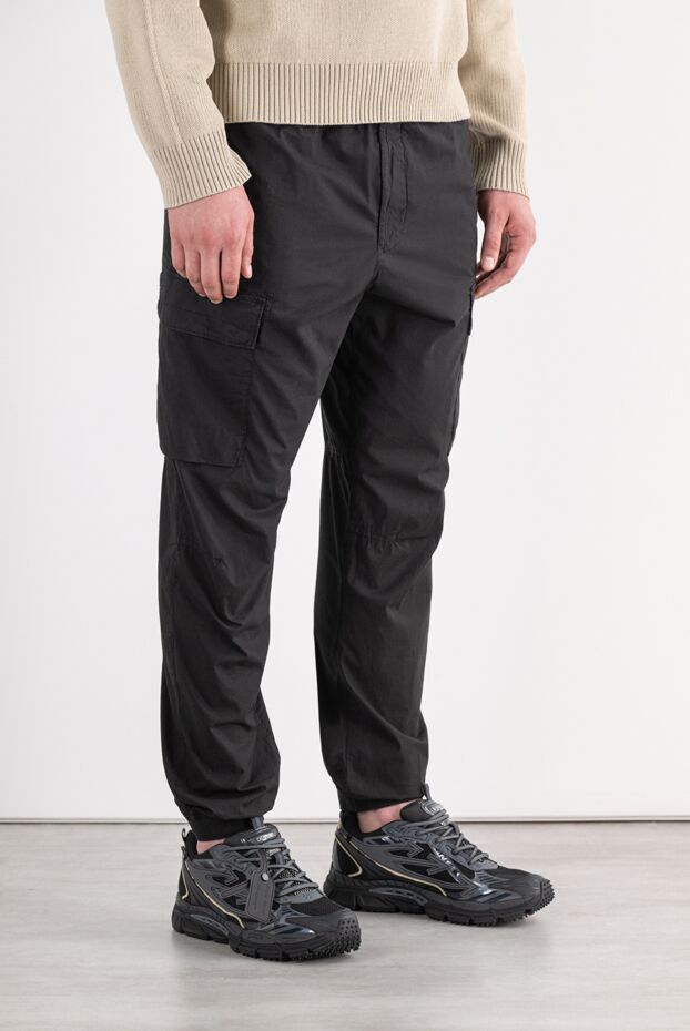 Stone Island черные мужские брюки-карго на кулиске 196776 - фото 3