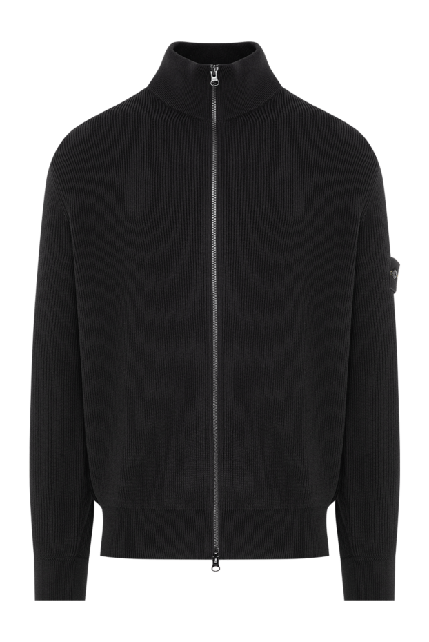 Stone Island black men's cotton cardigan with a zipper 196778 - photo 1