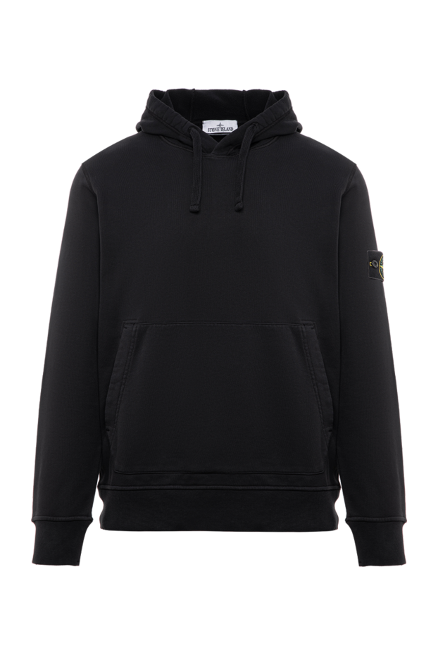 Stone Island черное хлопковое худи с объемным карманом-кенгуру 196779 - фото 1