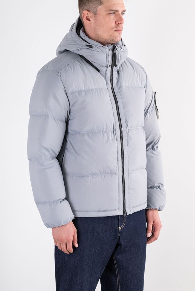 Stone Island пуховая куртка из износостойкого нейлона cordura серо-голубого цвета 196801 - фото 3