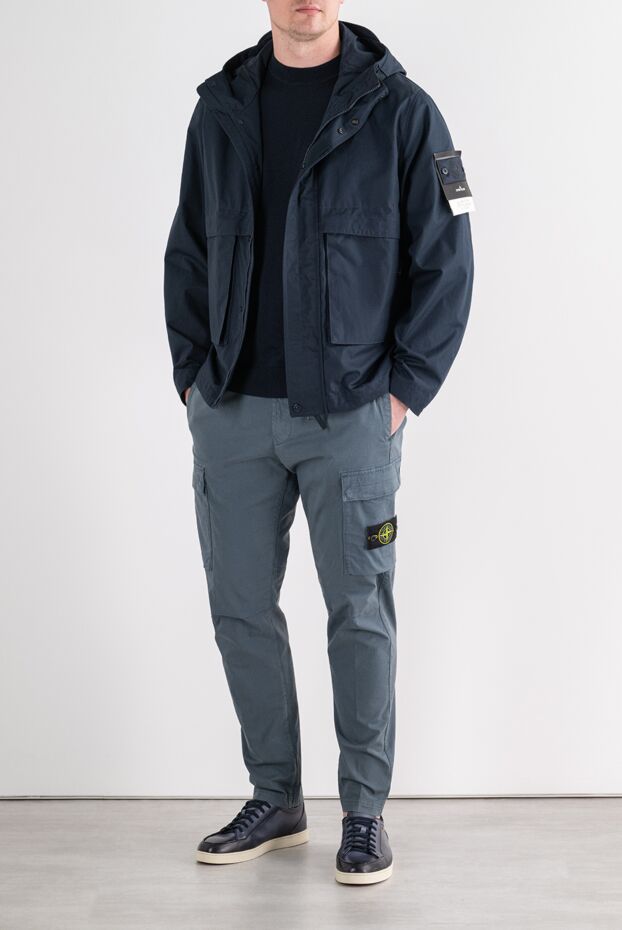 Stone Island темно-синяя мужская куртка-парка с капюшоном 196807 - фото 2