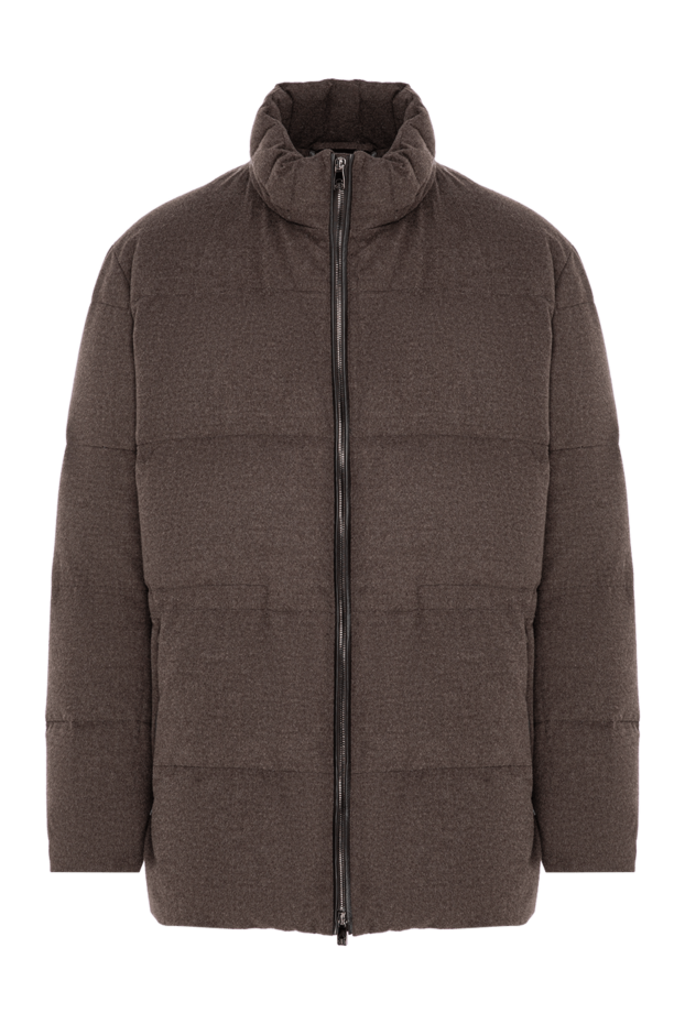 Corneliani chocolate-colored quilted cashmere down jacket with a stand-up collar 196814 - photo 1