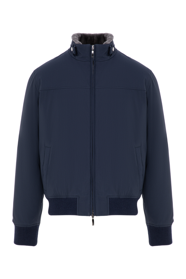 Fabio Gavazzi dark blue men's bomber jacket with fur 196823 - photo 1