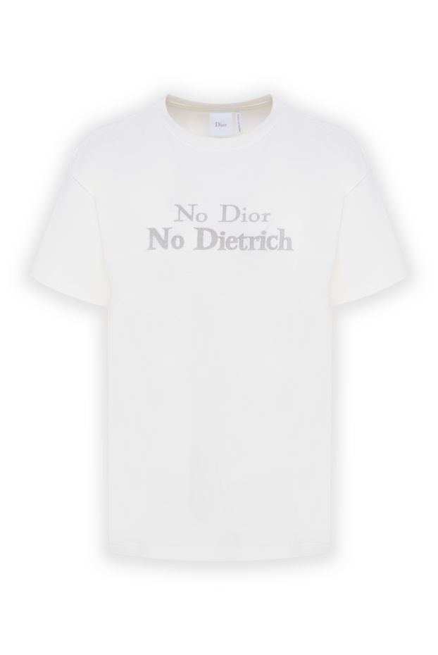 Dior свободная белая футболка с фактурным текстовым принтом 196873 - фото 1