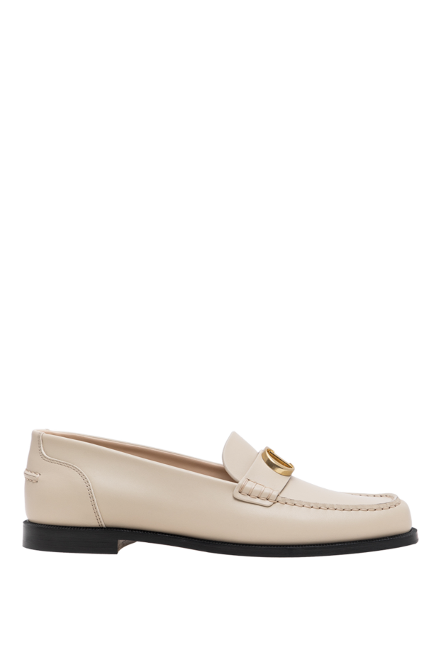Dior cream leather palais loafers with gold monogram on the vamp 196876 - photo 1