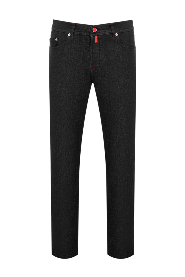 Kiton черные джинсы прямого кроя из премиального хлопка с контрастной фурнитурой 196890 - фото 1