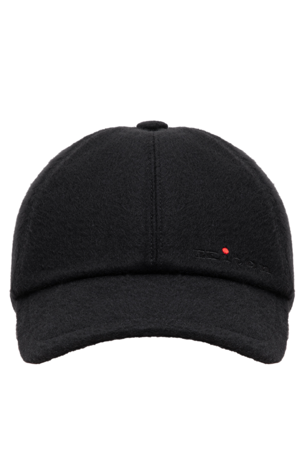 Kiton black cashmere baseball cap with embroidery and signature dot 196891 - photo 1
