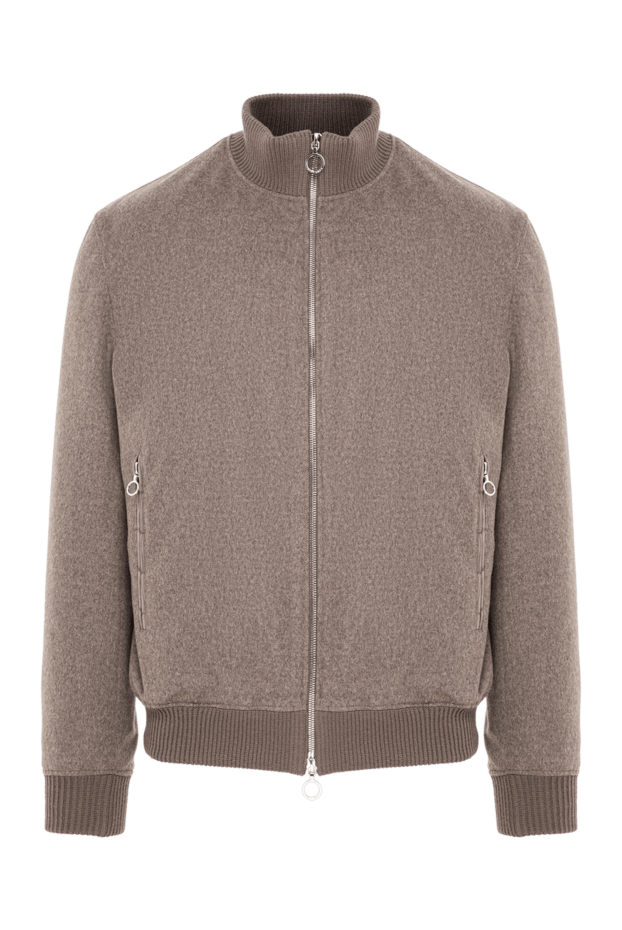 Seraphin brown bomber jacket made of premium cashmere with crocodile leather trim 197055 - photo 1