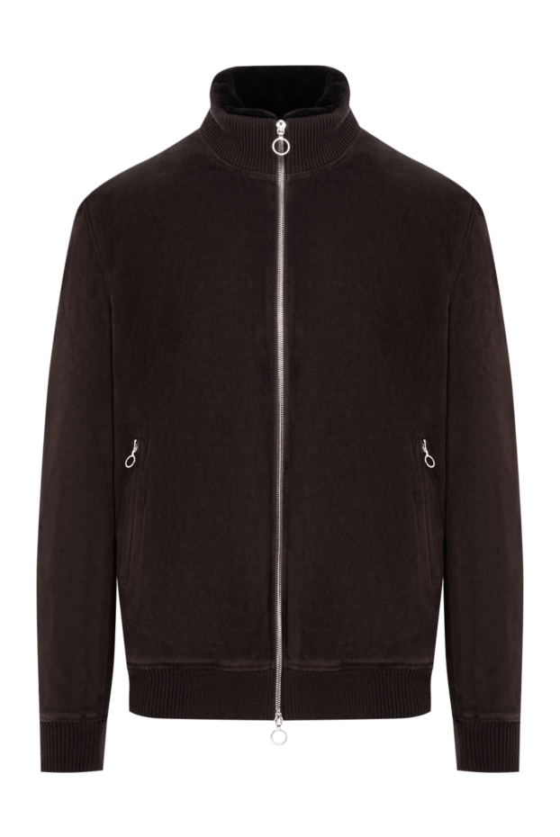 Seraphin brown suede bomber jacket with fur lining and a ribbed stand-up collar 197060 - photo 1