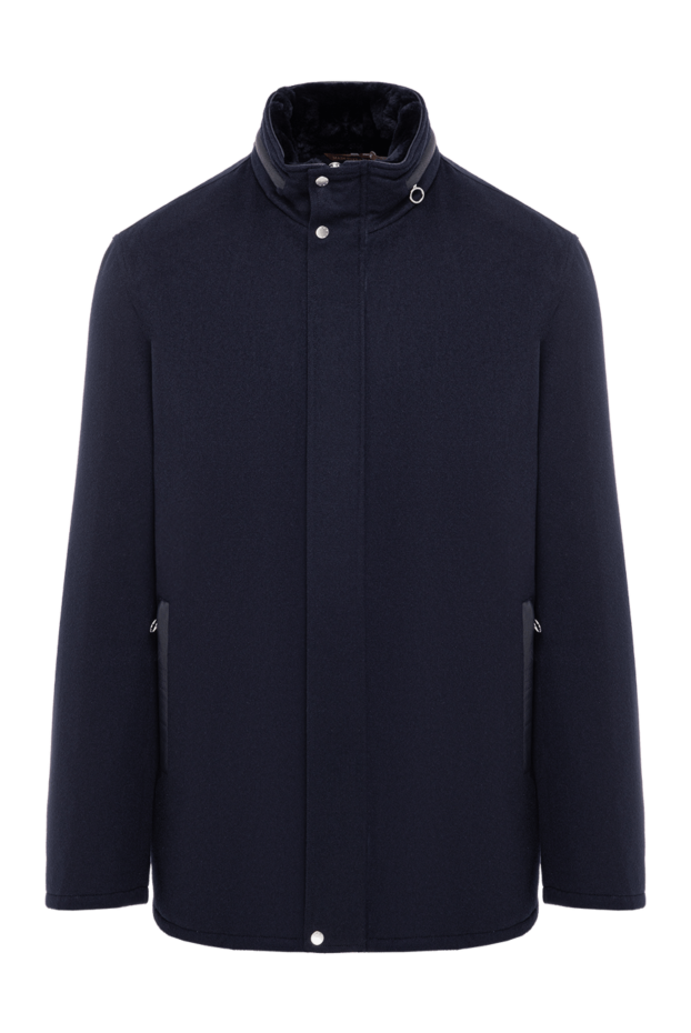Seraphin insulated jacket made of thick cloth with leather trim on the collar and pockets 197062 - photo 1