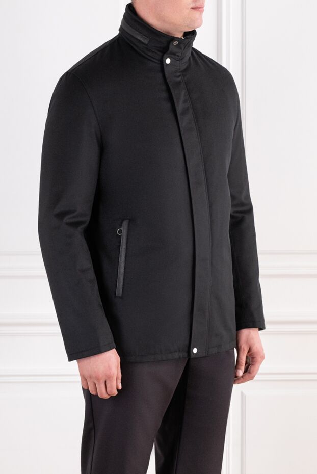 Seraphin black jacket made of premium cashmere fabric with a contrasting inner insert 197071 - photo 2