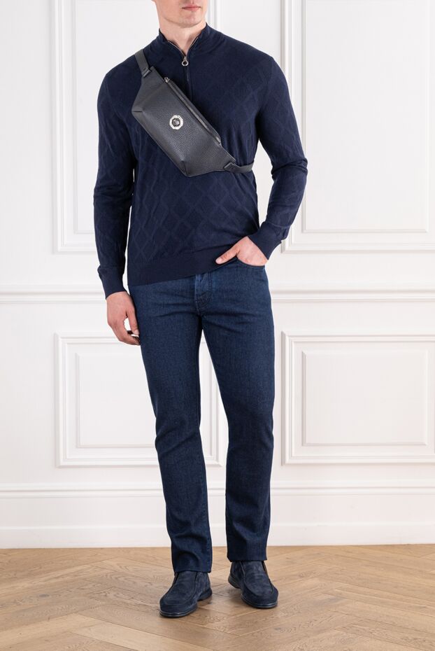 Jacob Cohen straight-leg jeans in a rich sapphire shade with a signature scarf 197126 - photo 2